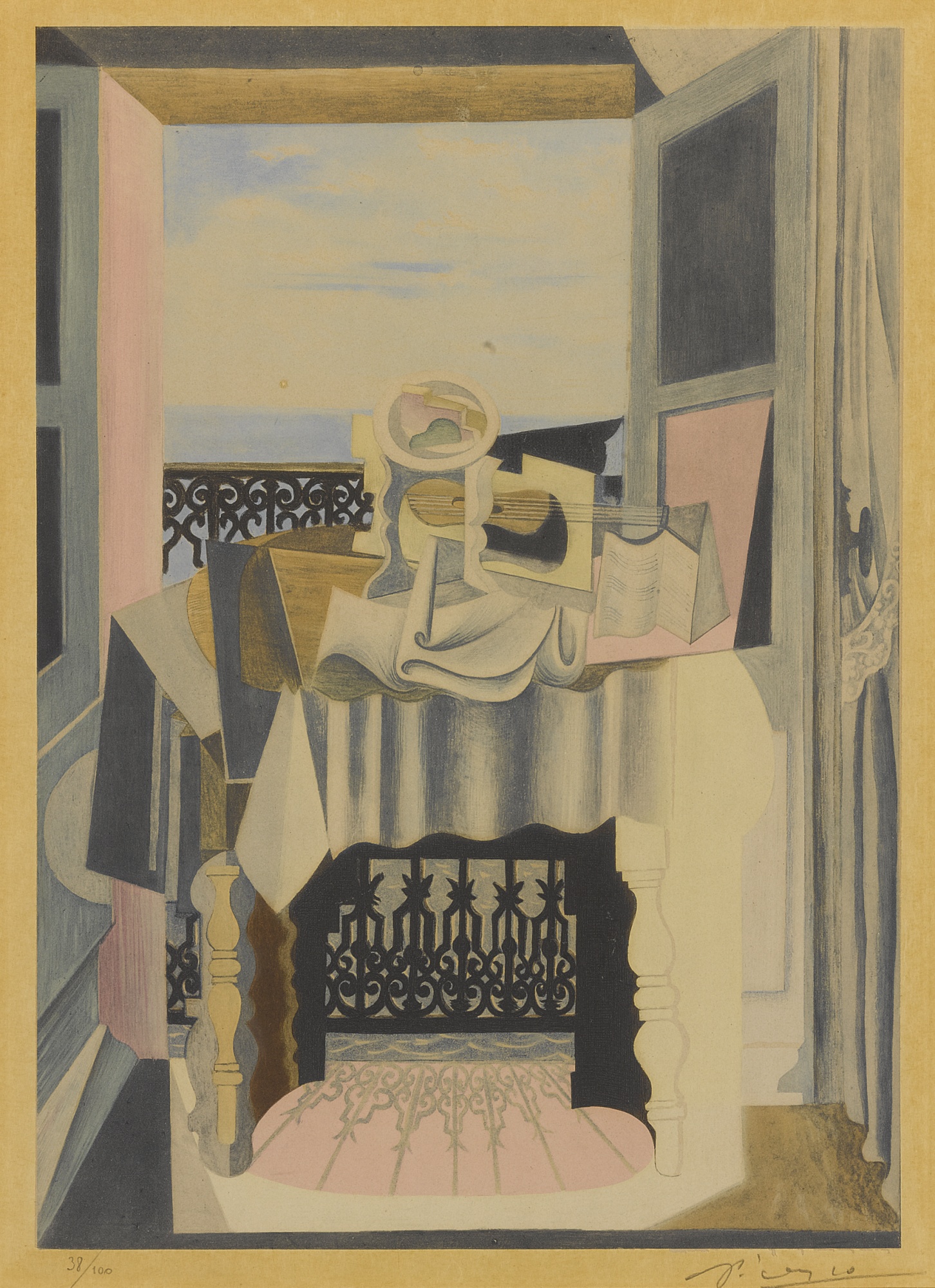 After Pablo Picasso - Nature Morte Devant Une Fenetre A Saint-Raphael-1925 After Pablo Picasso - Nature Morte Devant Une Fenetre A Saint-Raphael-1925