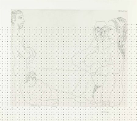 Sur la Plage, Femme au Miroir et deux Baigneurs, from La Serie 347-1968 Sur la Plage, Femme au Miroir et deux Baigneurs, from La Serie 347-1968