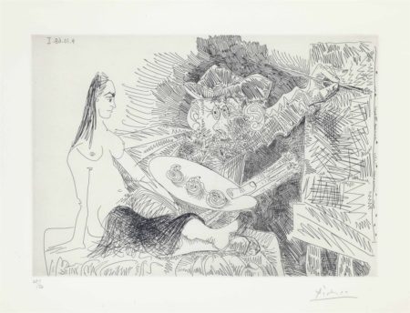 Artiste peintre avec un modele qui boude, from La Serie 347-1968 Artiste peintre avec un modele qui boude, from La Serie 347-1968