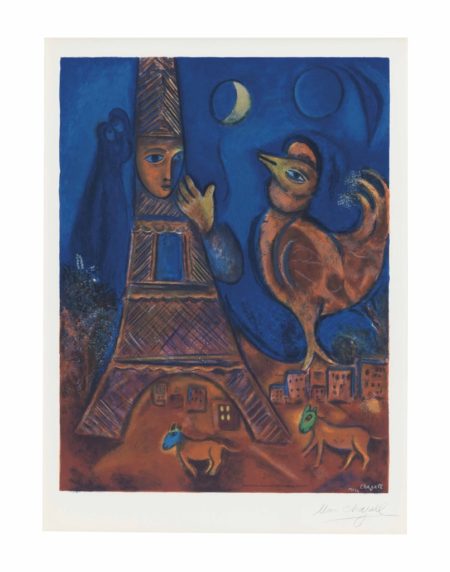 After Marc Chagall - Bonjour Paris-1972 After Marc Chagall - Bonjour Paris-1972