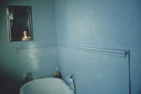 Self-portrait in blue bathroom, London-1980 Self-portrait in blue bathroom, London-1980