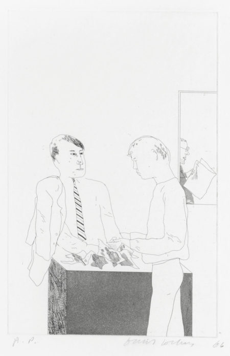 He enquired after the quality, from 'Illustrations for Fourteen Poems from C.P. Cavafy' (Scottish Art Council 49)-1966 He enquired after the quality, from 'Illustrations for Fourteen Poems from C.P. Cavafy' (Scottish Art Council 49)-1966