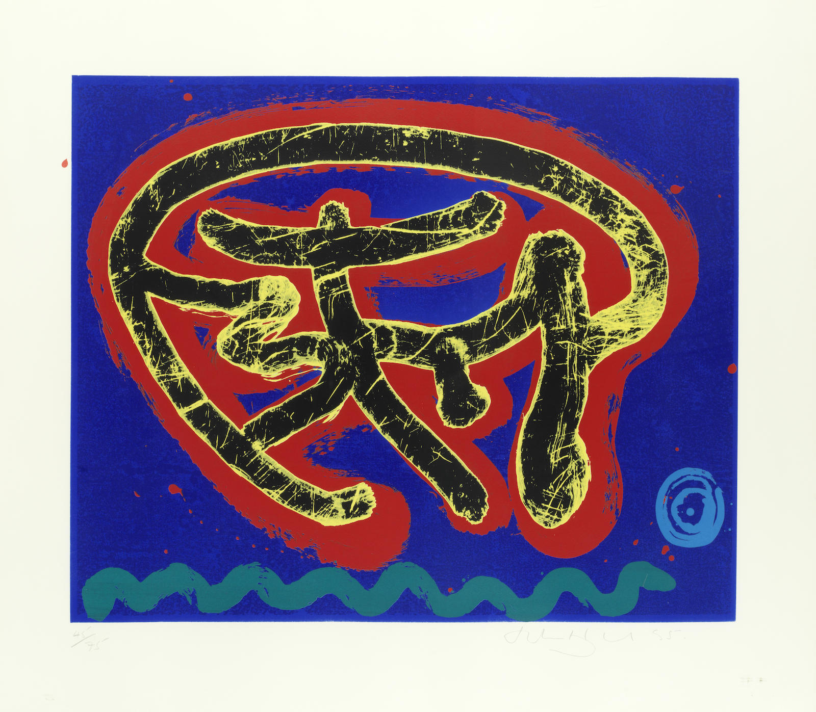 'Wonderer' (Black Swirl on Red and Blue; Black Swirl on Green and Red)-1995 'Wonderer' (Black Swirl on Red and Blue; Black Swirl on Green and Red)-1995