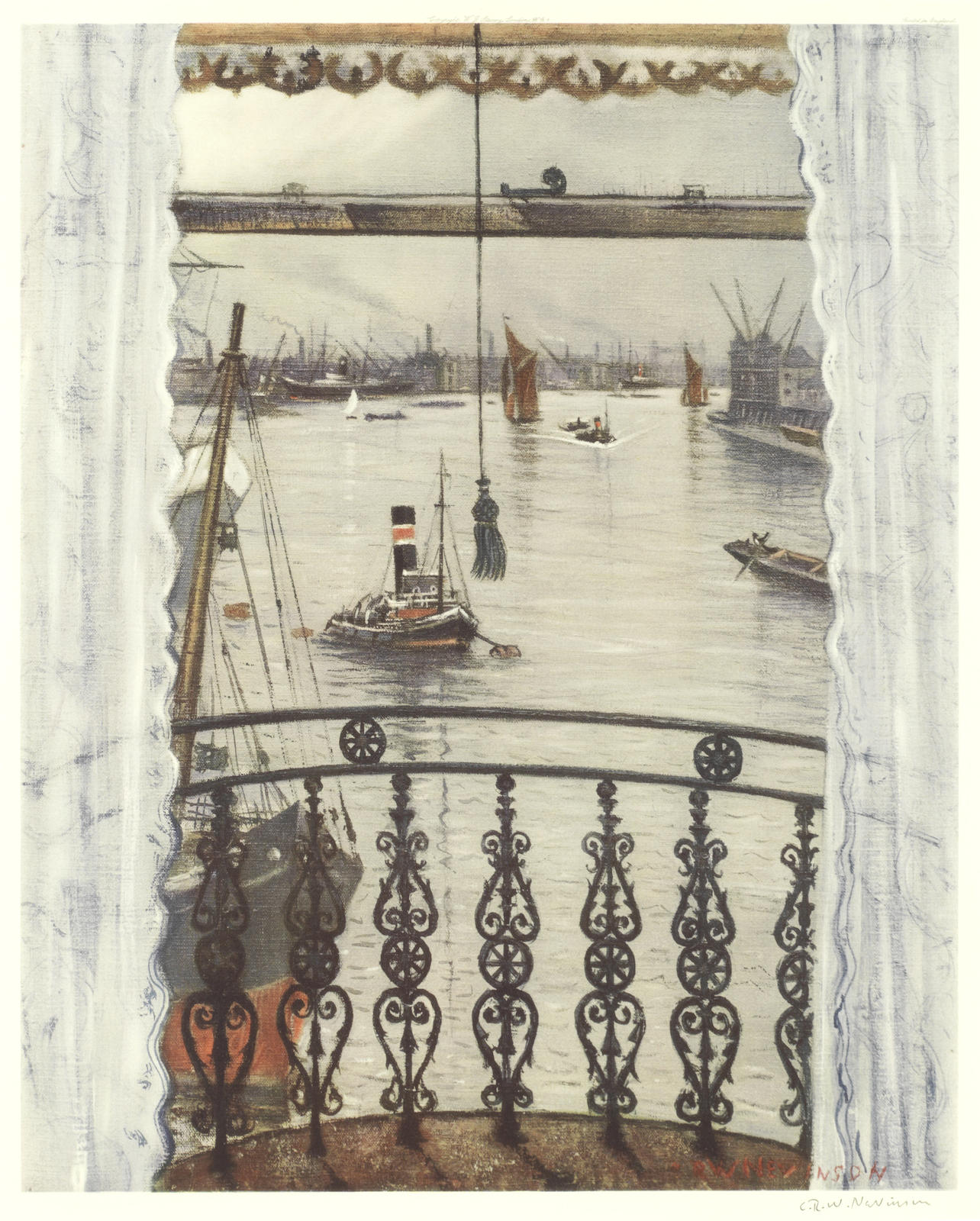 After Christopher Richard Wynne Nevinson - Greenwich Reach- After Christopher Richard Wynne Nevinson - Greenwich Reach-