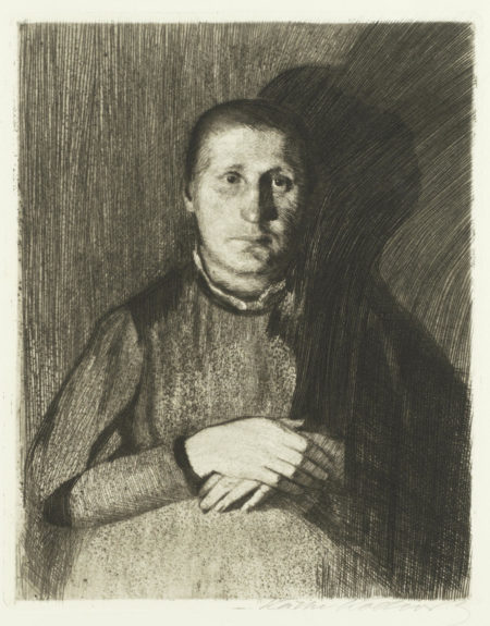 Frau mit ubereinandergelegten Handen (Klipstein 41/IIIa)-1918 Frau mit ubereinandergelegten Handen (Klipstein 41/IIIa)-1918