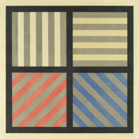 Lines in Four Directions, with Alternating Colour and Gray Bands-1993 Lines in Four Directions, with Alternating Colour and Gray Bands-1993