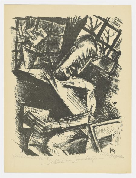 A Small Collection of Expressionist Prints, from: Die Schaffenden (Interieur mit zwei Akten; Soldat im Irrenhaus II, Madchenkopf, Das Prinzip; Straße in Wilmersdorf)-1920 A Small Collection of Expressionist Prints, from: Die Schaffenden (Interieur mit zwei Akten; Soldat im Irrenhaus II, Madchenkopf, Das Prinzip; Straße in Wilmersdorf)-1920