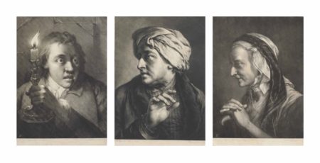 Three plates, from: Life-sized Heads (Man, directed to front, facing and looking towards left; Old woman, nearly in profile to left; Young man facing and looking towards right with frightened expression)-1760 Three plates, from: Life-sized Heads (Man, directed to front, facing and looking towards left; Old woman, nearly in profile to left; Young man facing and looking towards right with frightened expression)-1760