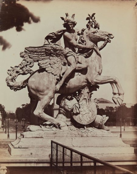 Mercure chevauchant Pegase, sculpture d'Antoine Coysevox, place de la Concorde, a Paris-1859 Mercure chevauchant Pegase, sculpture d'Antoine Coysevox, place de la Concorde, a Paris-1859