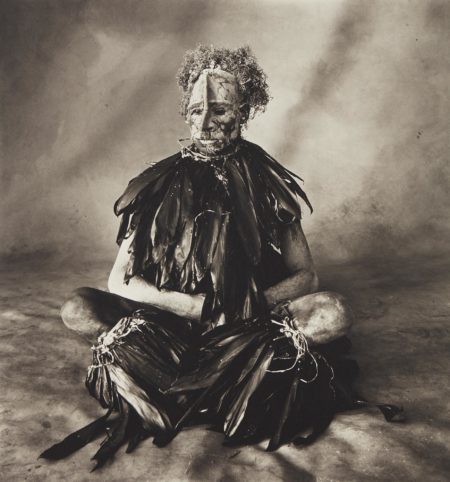 Sitting Man with Pink Face, New Guinea-1970 Sitting Man with Pink Face, New Guinea-1970
