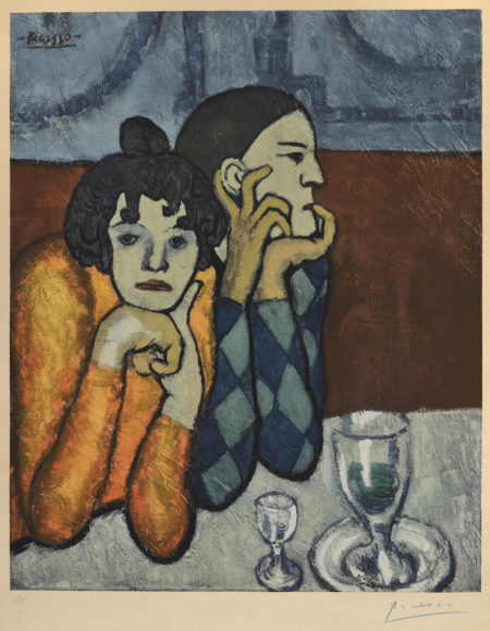 After Pablo Picasso - Larlequin Et Sa Compagne-1960 After Pablo Picasso - Larlequin Et Sa Compagne-1960