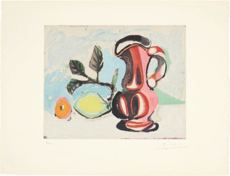 After Pablo Picasso - Nature Morte Au Citron Et Pichet Rouge (Still Life With Lemon And Red Pitcher)-1964 After Pablo Picasso - Nature Morte Au Citron Et Pichet Rouge (Still Life With Lemon And Red Pitcher)-1964
