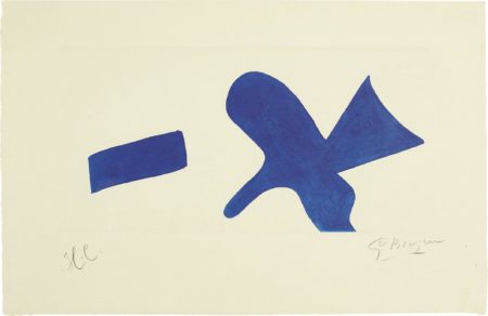 Loiseau Bleu (Invitation Exposition Louis Broder Pour Le Livre De Braque) (The Blue Bird - Invitiation Exhibition Louis Broder For Braque Book)-1960 Loiseau Bleu (Invitation Exposition Louis Broder Pour Le Livre De Braque) (The Blue Bird - Invitiation Exhibition Louis Broder For Braque Book)-1960