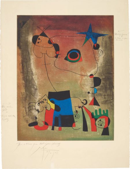 After Joan Miro - Le Chien Bleu (The Blue Dog)-1959 After Joan Miro - Le Chien Bleu (The Blue Dog)-1959
