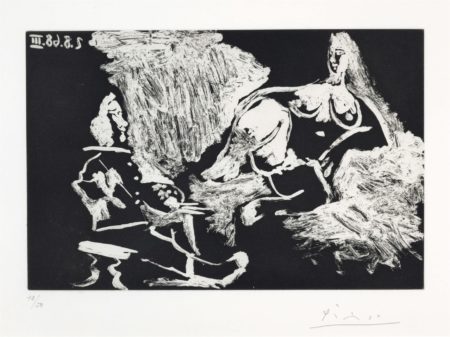 Peintre Avec Un Modele A Demi Allonge, From La Serie 347-1968 Peintre Avec Un Modele A Demi Allonge, From La Serie 347-1968