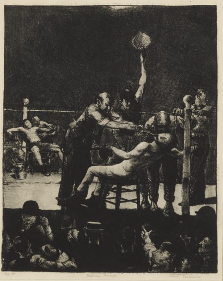 George Wesley Bellows - Between Rounds, Large, First Stone (M. 25)-1916 George Wesley Bellows - Between Rounds, Large, First Stone (M. 25)-1916
