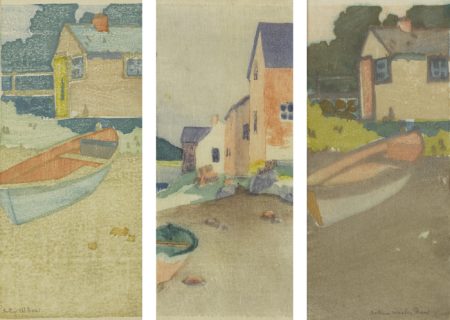 Arthur Wesley Dow - The Dory; A Gray Day (Houses On A Beach); And The Dory-1895 Arthur Wesley Dow - The Dory; A Gray Day (Houses On A Beach); And The Dory-1895
