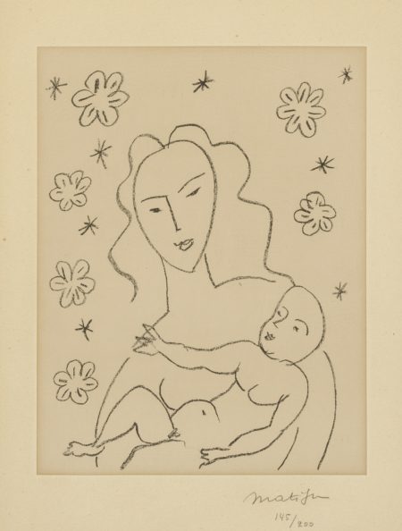 Vierge Et Enfant Sur Fond De Fleurs Et Detoiles (D. 646)-1951 Vierge Et Enfant Sur Fond De Fleurs Et Detoiles (D. 646)-1951