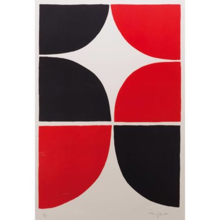 Red and Black Solid; Red and Black Linear-1968 Red and Black Solid; Red and Black Linear-1968