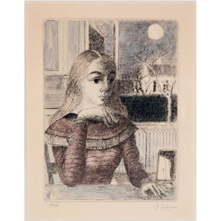 Jeune fille assise devant la fenetre ouverte- Jeune fille assise devant la fenetre ouverte-
