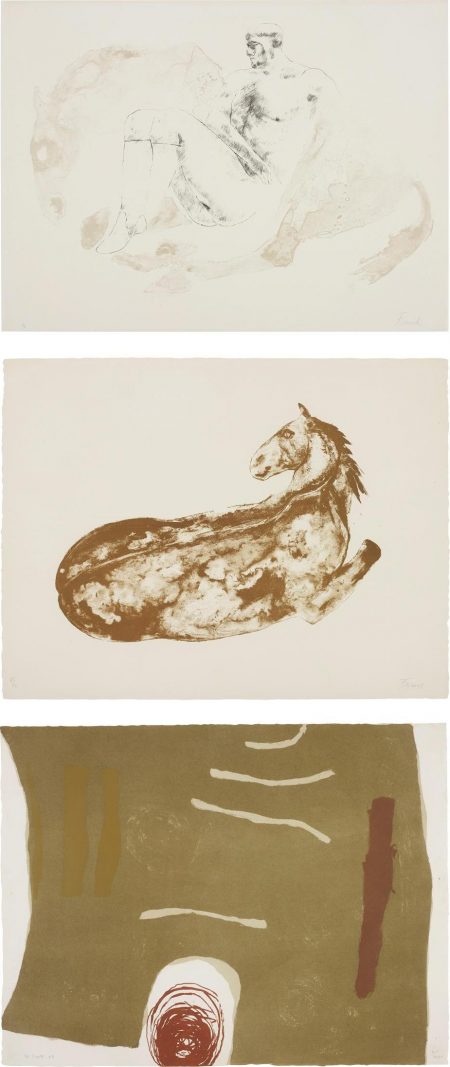 Elisabeth Frink; And William Scott - Man And Horse Ii; Reclining Horse; And Scalpay-1976 Elisabeth Frink; And William Scott - Man And Horse Ii; Reclining Horse; And Scalpay-1976