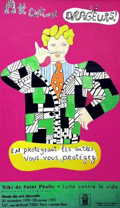 Attention Dragueurs - Et vous protegeant, Sida-1990 Attention Dragueurs - Et vous protegeant, Sida-1990