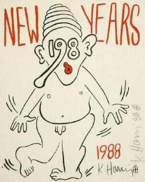 Keith Haring - New Year Greetings-1988 Keith Haring - New Year Greetings-1988