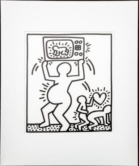 Keith Haring - Figure and Dolphin II- Keith Haring - Figure and Dolphin II-