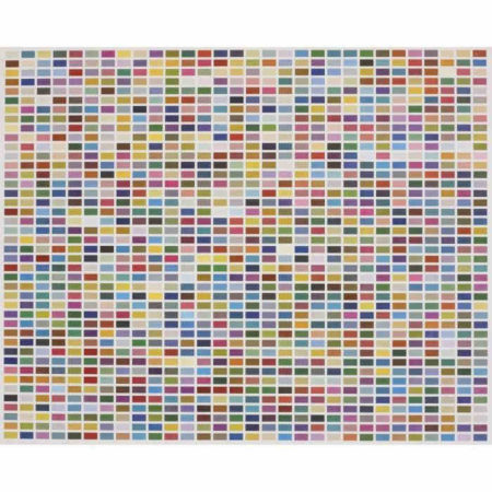 Farbfelder, 6 Anordnungen von 1260 Farben (Blau-Rot-Gelb) / Colour Fields, 6 Arrangements of 1260 Colours (Blue-Red-Yellow)-1974 Farbfelder, 6 Anordnungen von 1260 Farben (Blau-Rot-Gelb) / Colour Fields, 6 Arrangements of 1260 Colours (Blue-Red-Yellow)-1974