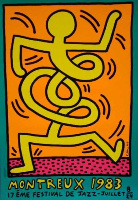 Keith Haring - Affiche 17e Festival de Jazz a Montreux-1983 Keith Haring - Affiche 17e Festival de Jazz a Montreux-1983