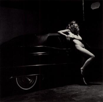 Woman leaning against Cadillac-1987 Woman leaning against Cadillac-1987