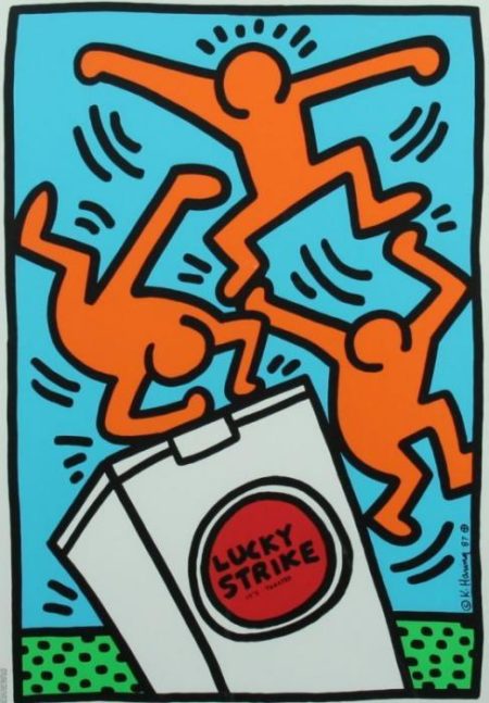 Keith Haring - Lucky Strike (blaue Version)-1987 Keith Haring - Lucky Strike (blaue Version)-1987