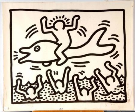 Keith Haring - Le dauphin-1987 Keith Haring - Le dauphin-1987