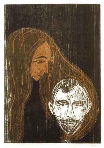 Man's Head in Woman's Hair-1896 Man's Head in Woman's Hair-1896