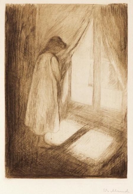Das Madchen am Fenster / Piken ved Vinduet / The Girl at the Window (Woll 5)-1894 Das Madchen am Fenster / Piken ved Vinduet / The Girl at the Window (Woll 5)-1894