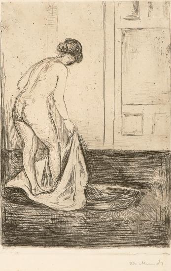 Badendes Madchen / Girl Bathing / Kvinne som bader seg / Woman Taking a Bath (Sch. 158; W. 180)-1902 Badendes Madchen / Girl Bathing / Kvinne som bader seg / Woman Taking a Bath (Sch. 158; W. 180)-1902