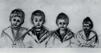 Portrait der vier Knaben Linde / Portrait of the Linde Boys / Portrait of Four Boys / Portrat der vier Knaben-1902 Portrait der vier Knaben Linde / Portrait of the Linde Boys / Portrait of Four Boys / Portrat der vier Knaben-1902