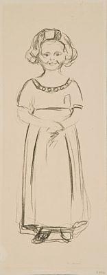 Pernille Kirkeby / Little Norwegian girl standing-1909 Pernille Kirkeby / Little Norwegian girl standing-1909