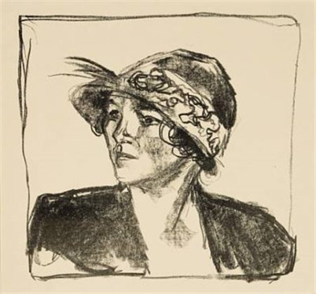 Ung kvinne med hatt / Young Woman with Hat-1920 Ung kvinne med hatt / Young Woman with Hat-1920