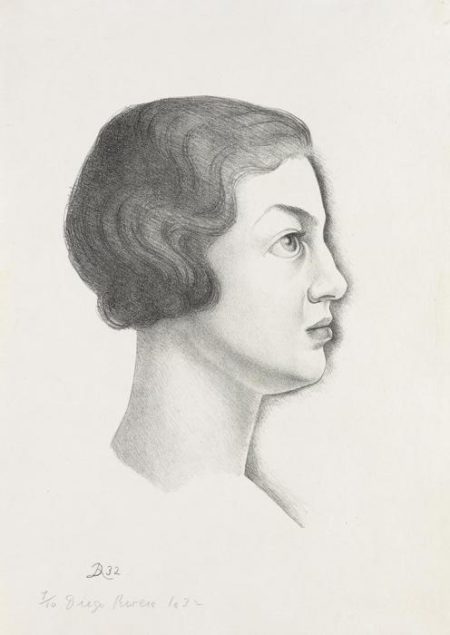 Portrait of Emma Dunbar in Profile-1932 Portrait of Emma Dunbar in Profile-1932