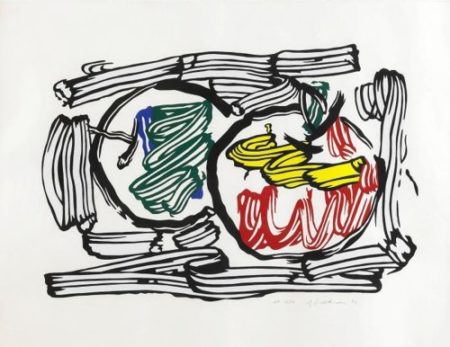 Two Apples, from Seven Apple Woodcut Series-1983 Two Apples, from Seven Apple Woodcut Series-1983