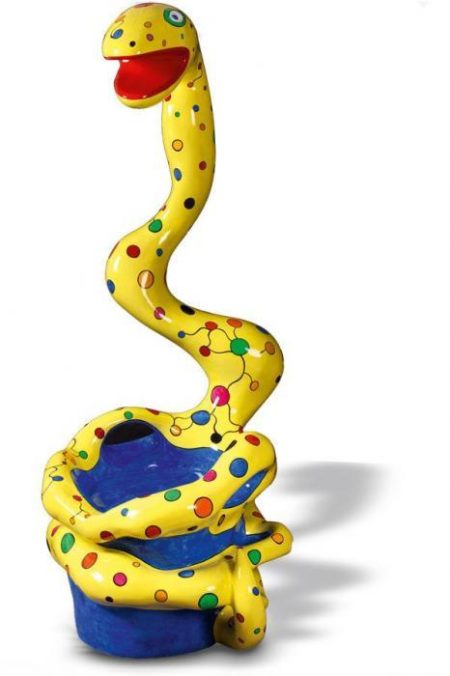 Pouf serpent, jaune-1991 Pouf serpent, jaune-1991