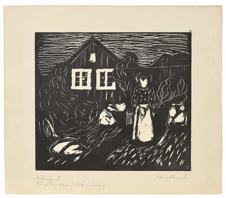 Vor dem Haus bei Mondschein-1901 Vor dem Haus bei Mondschein-1901