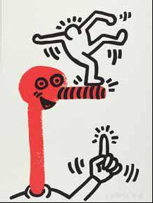 Keith Haring - Bl. 1 aus der Folge: The story of red + blue-1990 Keith Haring - Bl. 1 aus der Folge: The story of red + blue-1990