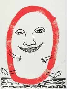 Keith Haring - Bl. 5 aus der Folge: The story of red + blue-1990 Keith Haring - Bl. 5 aus der Folge: The story of red + blue-1990