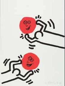 Keith Haring - Bl. 11 aus der Folge: The story of red + blue-1990 Keith Haring - Bl. 11 aus der Folge: The story of red + blue-1990