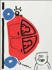 Keith Haring - Bl. 15 aus der Folge: The story of red + blue-1990 Keith Haring - Bl. 15 aus der Folge: The story of red + blue-1990