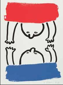 Keith Haring - Bl. 16 aus der Folge: The story of red + blue-1990 Keith Haring - Bl. 16 aus der Folge: The story of red + blue-1990