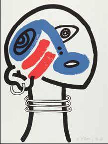 Keith Haring - Bl. 17 aus der Folge: The story of red + blue-1990 Keith Haring - Bl. 17 aus der Folge: The story of red + blue-1990