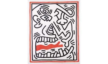 Keith Haring - One plate, from three lithographs-1985 Keith Haring - One plate, from three lithographs-1985